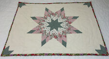 Patchwork Quilt Wall Hanging, Star With Diamonds, Floral Calico Prints, Pink picture
