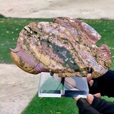 325G Amazing natural marine jasper crystal carving fish jasper aura stone picture