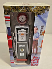 New in Box Crown Premiums Lennox Diecast 1950's Replica Gas Pump Clock Bank picture