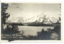 RPPC Postcard WY Mt Moran Jackson Lake Grand Teton National Park  Vintage  picture