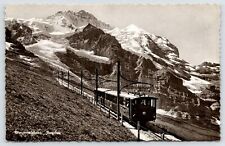 Wengen-Grindelwald Wengernalp CH Bahn Railway Train~Jungfrau Bernese Alps~RPPC picture