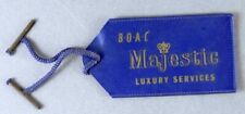 BOAC MAJESTIC LUXURY SERVICES PLASTIC AIRLINE LUGGAGE LABEL TAG B.O.A.C.  picture