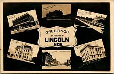RPPC Multiview Buildings Greetings From Lincoln Nebraska NE 1910 Postcard D2 picture