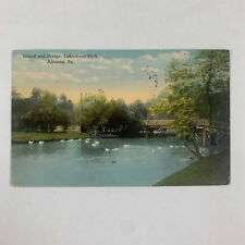 Postcard Pennsylvania Altoona PA Lakemont Park Island Bridge 1914 Posted Divided picture