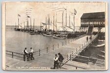 1907 Inlet Atlantic City New Jersey Boats Ship Inlet Palm Garden Posted Postcard picture