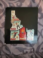 2002 Salt Lake Olympics Coca Cola Idaho Puzzle Pin Set Rare Original Collectible picture