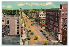 c1940 Business District Classic Cars Exterior Building Billings Montana Postcard picture