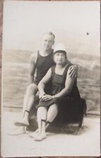 Bathing Beauty Couple 1910 AZO Realphoto Postcard, Coney Island, NY Rppc Studio picture