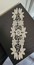 Vintage Hand Crochet Floral Lace Embroidered 100% Cotton Romanian Macrame picture
