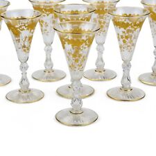 8 Saint (St) Louis France Massenet Clear Gold Encrusted Sherry Glasses picture