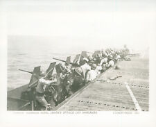 1944 WWII US Navy Marianas Action Official Photo Co Carrier gunners repel attack picture