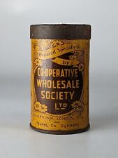 RARE 1920s C.W.S Gravy Salt Co-Operative Wholesale Society Cylindrical Tin picture