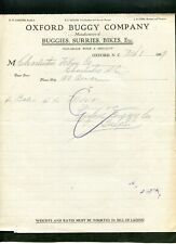 1909 OXFORD BUGGY CO OXFORD NC LETTERHEAD CHARLESTON FIBER CO BUY MOSS picture
