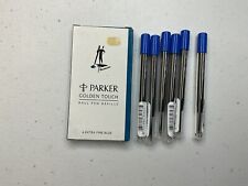Lot Of 6 Parker Golden Touch Extra Fine Blue Ball Pen Refills -NOS picture