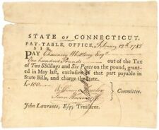 1782 dated Connecticut Pay Table Office Order - Americana - American Revolutiona picture