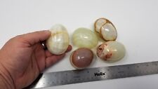 POLISHED STONE EGGS LOT Alabaster Marble Agate Quartz Healing Rock Easter egg picture