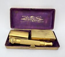 Vintage 1930's Gillette Gold Razor & Original Case picture