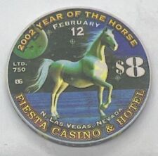 FIESTA CASINO HOTEL $8 chip N Las Vegas Nevada Ceramic - Year of the Horse 2002 picture
