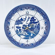 Vintage The heritage Mint Porcelain Wall Clock Regal Blue White England 1998 picture