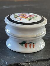 Antique c19th Circular  Porcelain Vanity Cream Pot With Floral Decoration picture