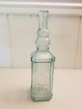 Vintage Crystal Glass Tall Decanter Mid Century Pattern - No Top No Chips Cracks picture