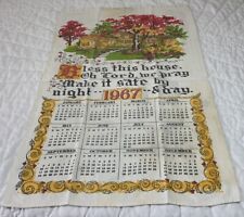 Vintage Kitchen Calendar Towel, 1967, Bless This House, Prayer, House, As Is picture