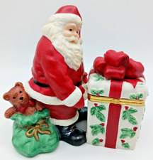 Partylite Jolly Santa Trinket Box Candle Holder Hinged Lid P7251 picture
