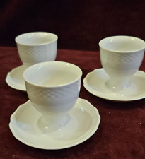 Kaiser West Germany Set of 3 Egg Cups White BELVEDERE Pattern picture
