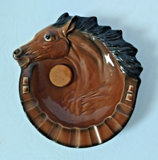 Vintage MCM Ceramic Horse Cigarrette/Pipe Ashtray, Japan picture