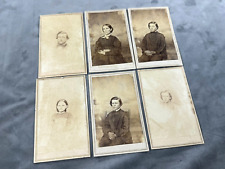 6 CDV C.1860 TANDY FAMILY Rev Stephen D Tandy, Mary F., William, Albert, Fannie picture