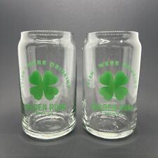✅ Golden Road Brewery 12oz St Patrick's Day Clover Beer Can Shaped Glass - Pair picture