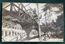 Antique RPPC 1912 Bridgeport Pennsylvania Real Photo Postcard elevated track picture