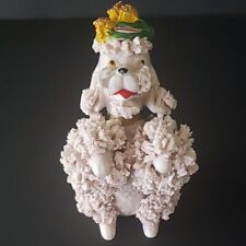 Vintage French Poodle with Hat  Figurine Spaghetti Details 5.5