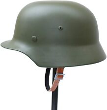 WW2 German M35 Helmet Steel Material WWII Soldier Stahlhelm Black Green Color picture