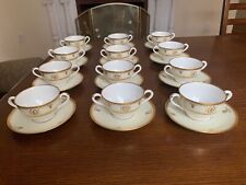 Rare Tiffany & co Lenox bouillon soup cup & saucer set of 12 Antique picture
