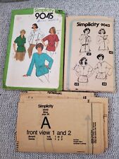 1979 Simplicity Sewing Pattern 9045 Womens Tunic 4 Styles Size 20 Vintage  picture