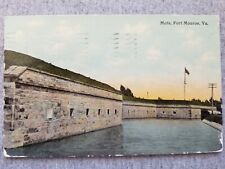 Fort Monroe Moat Hampton VA at Old Point Comfort posted 1911 Postcard picture