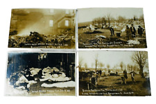 Set of 4 RPPC vtg boyertown opera house fire postcard Victims unposted 1908 picture