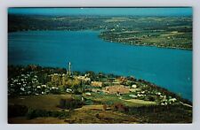 Keuka Park NY-New York, Aerial View Keuka College, Antique Vintage Postcard picture