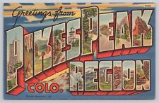 Pikes Peak Region Colorado, Large Letter Greetings, Vintage Postcard picture
