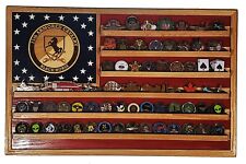 US Army 11th Armored Cavalry Challenge Coin Display Flag 70-100 Coins Trad picture