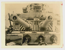 USS Hull DD 350 Postcard RPPC Mascot Dogs in Gun Barrels Navy Ship Trimmed 1940 picture