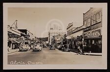 Nice RPPC of Main Street with Lots of Signs. Astoria, Oregon. C 1940's-50's  picture