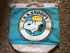S.S. Snoopy Vintage 1958 Vinyl Rayon Sailor Bag Nautical Japan 12” L 12” D 6” W picture