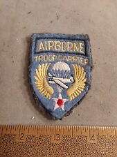 n WWII US Army Airborne Troop Carrier British Made Theater Patch Small Light Blu picture