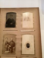 CDV Tin Photo Photographs Mounted Album Page Mini Couple Child Lord Davenport ID picture