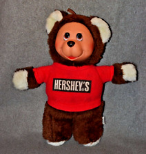 Hershey's Chocolate Teddy Bear Plush Plastic Face Vintage 1982  picture