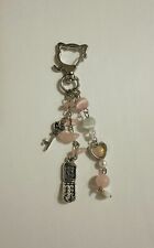 (1) Cute Cat Clip-on Accessory Charm Pink Heart Key Flip Phone picture