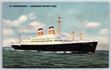 Transportation~SS Independence Steamer Ship Of American Export Lines~Vintage PC picture