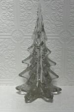 Vintage Silvestri Clear Crystal Art Glass Christmas Tree Figurine Decor 8 Inch picture